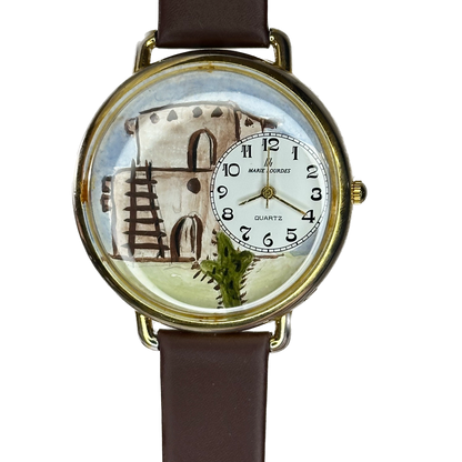 Reloj Marie Lourdes Art On U Dial artístico pintado a mano 1993 ÚNICO