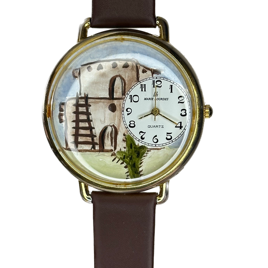 Reloj Marie Lourdes Art On U Dial artístico pintado a mano 1993 ÚNICO