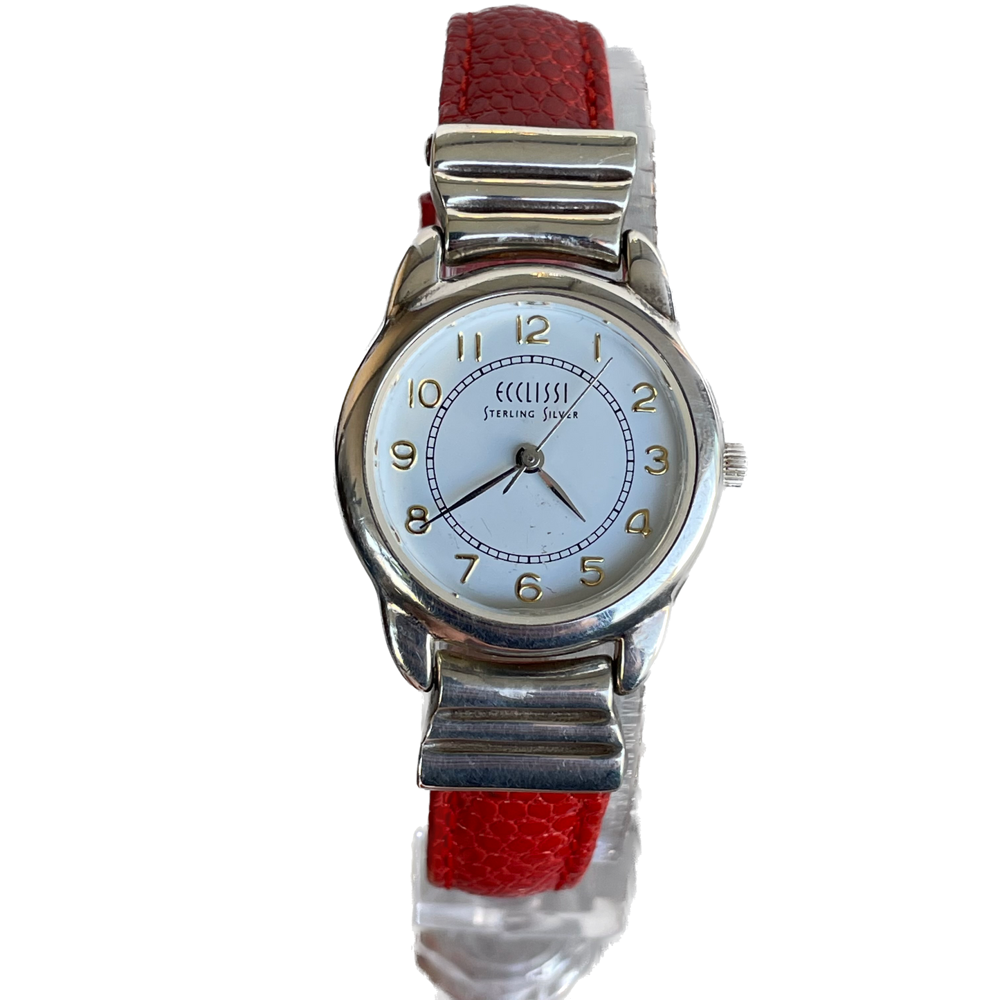 Reloj Ecclissi Mujer Plata 925 Madreperla Rojo Hebilla Plata Pieza Única