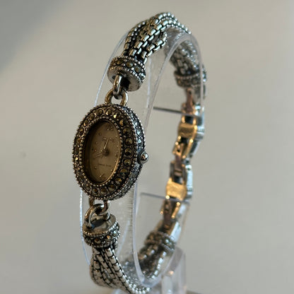 Reloj ECCLISSI Mujer Años 2000 Reloj y Pulsera de Plata Maciza Art Deco