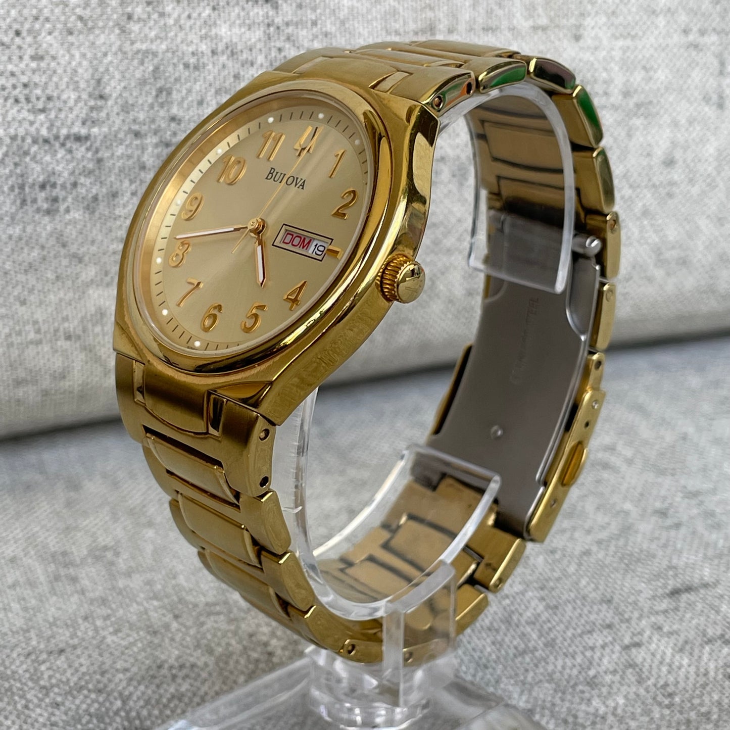 Reloj Bulova Hombre Dorado Day-Date 2008 Clásico Impecable único