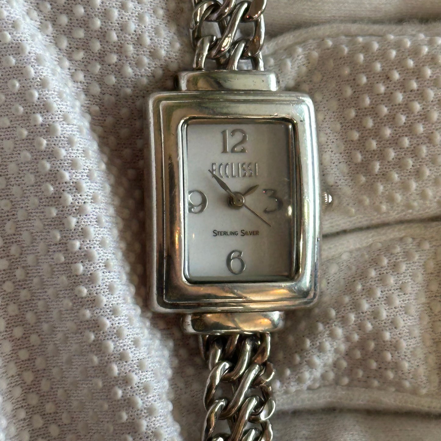 Reloj joya ECCLISSI delgado TODO PLATA 925 Mujer Años 2000