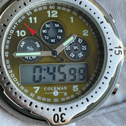 Reloj COLEMAN Ana-Digi Clip Outdoor 2000s Mosquetón Muy Escaso