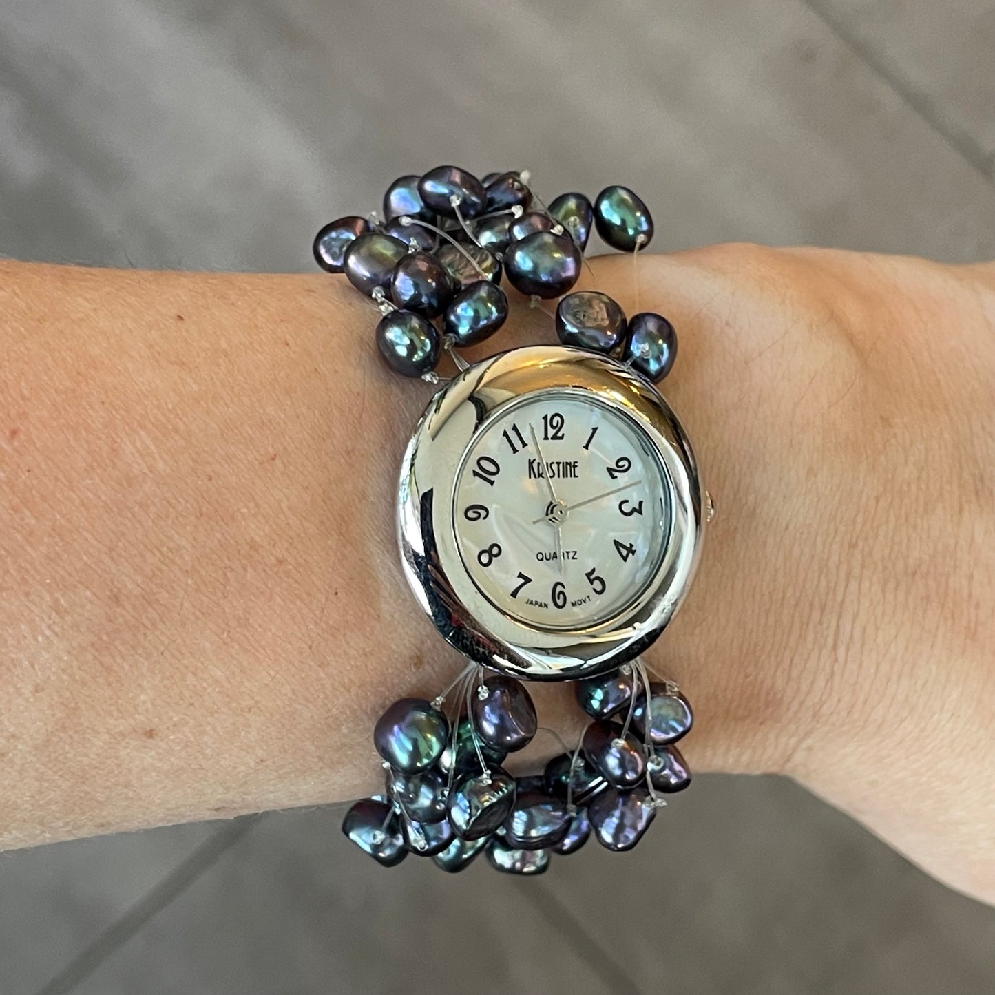 Reloj Joya KRISTINE Mujer Años 2000 Perlas Naturales ÚNICO