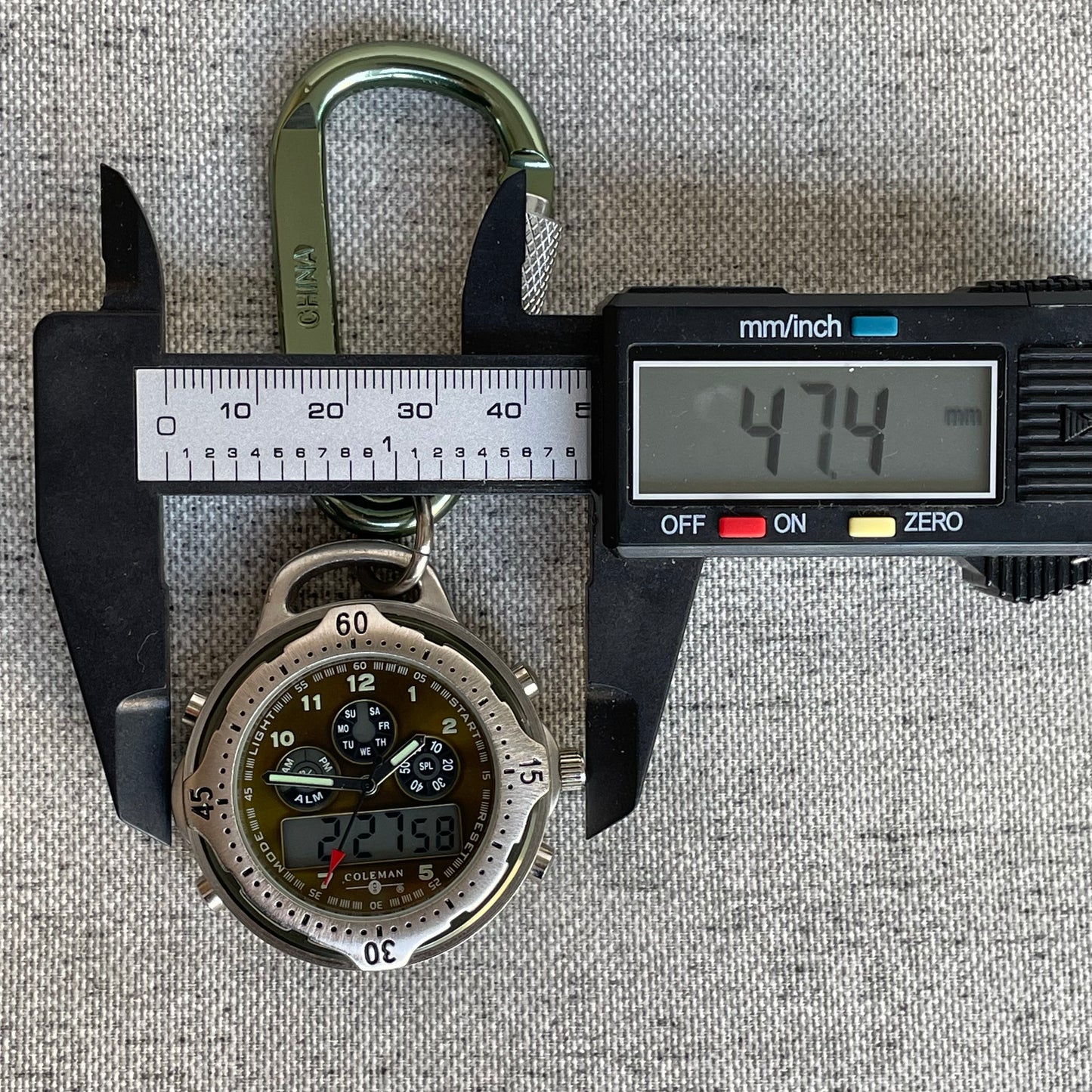 Reloj COLEMAN Ana-Digi Clip Outdoor 2000s Mosquetón Muy Escaso