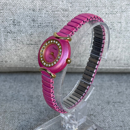 Reloj XANADU Mujer Año 2000 Rosa Cristales Expandible Y2K