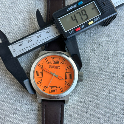 Reloj Kenneth Cole Hombre 2010s Naranja Oversize Acero RARO