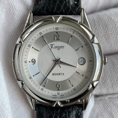 Reloj Luger Hombre Años 2000 Máquina Suiza Fecha Muy Escaso