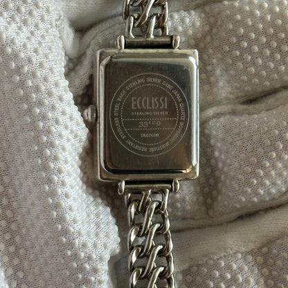Reloj joya ECCLISSI delgado TODO PLATA 925 Mujer Años 2000