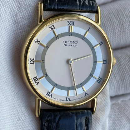 Reloj Seiko Hombre Agosto 1992 Romano Minimalista ESCASO