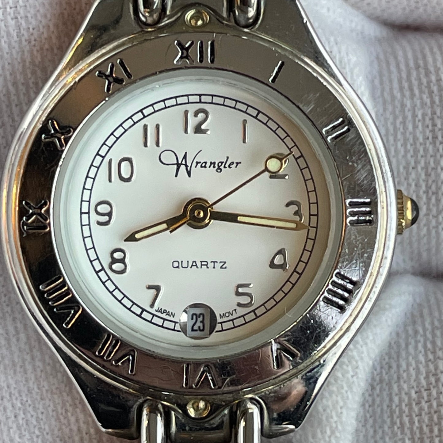 Reloj Wrangler Mujer Años 90s Bicolor Fecha A las 6
