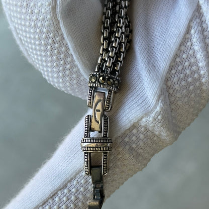 Reloj ECCLISSI Mujer Años 2000 Reloj y Pulsera de Plata Maciza Art Deco