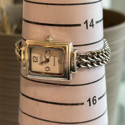 Reloj joya ECCLISSI delgado TODO PLATA 925 Mujer Años 2000