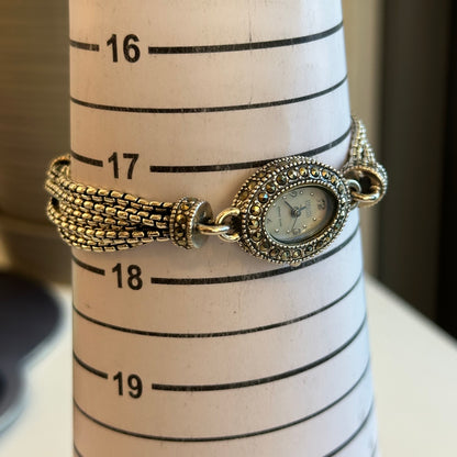 Reloj ECCLISSI Mujer Años 2000 Reloj y Pulsera de Plata Maciza Art Deco