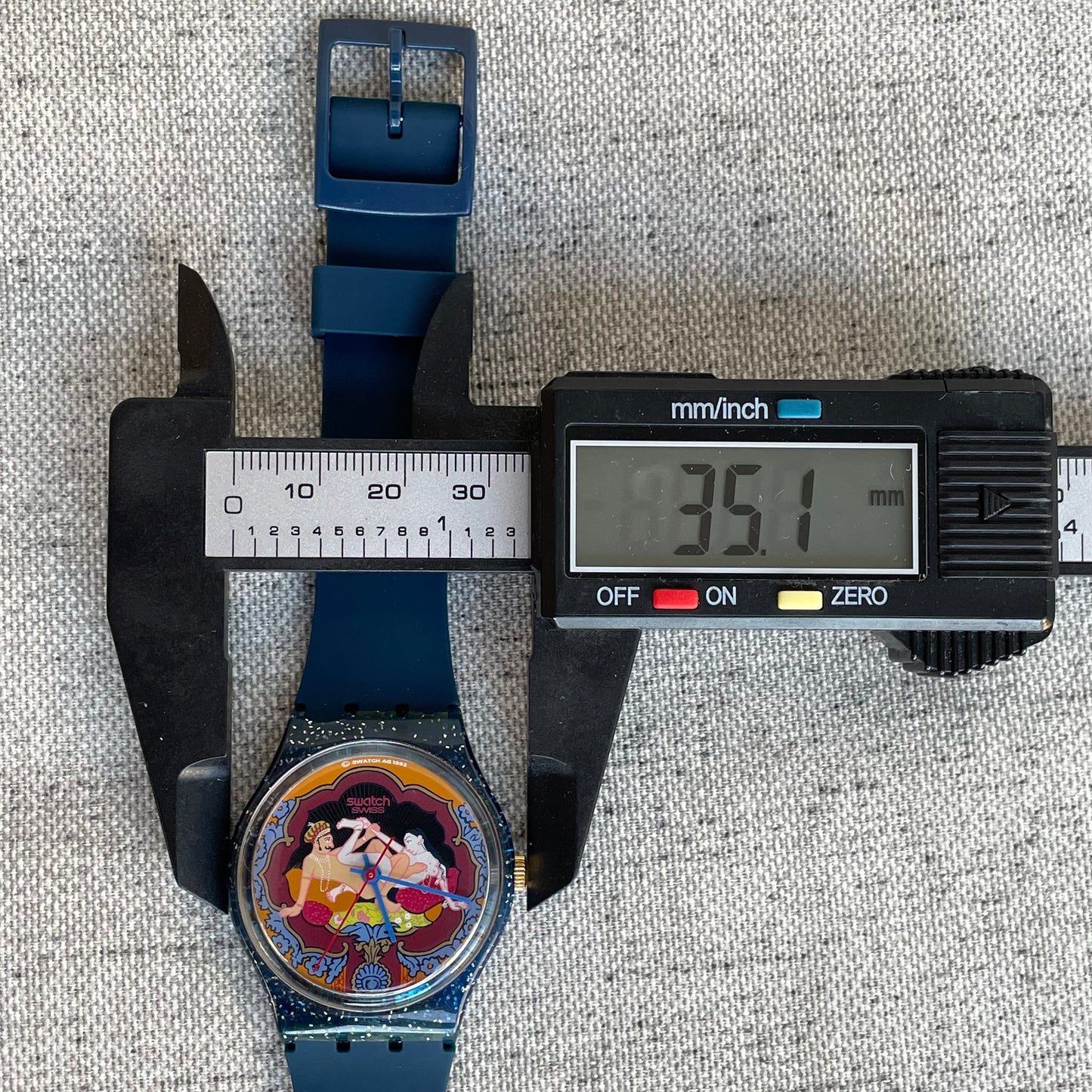 Reloj Swatch Gent Kama Sutra 1993 Azul Glitter MUY ESCASO
