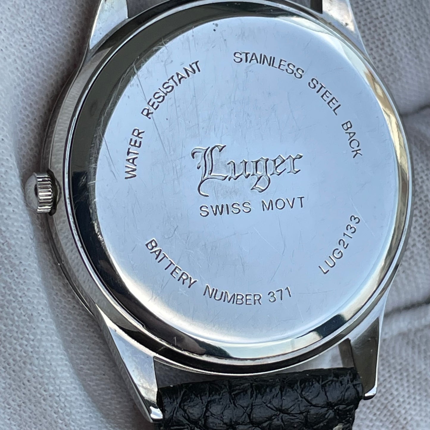 Reloj Luger Hombre Años 2000 Máquina Suiza Fecha Muy Escaso