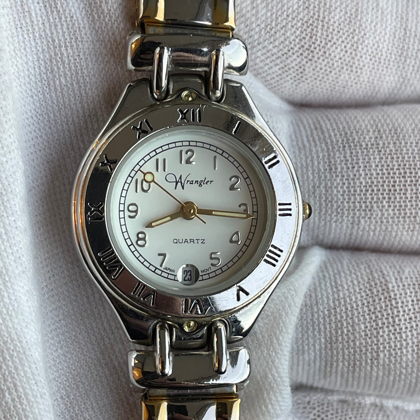 Reloj Wrangler Mujer Años 90s Bicolor Fecha A las 6