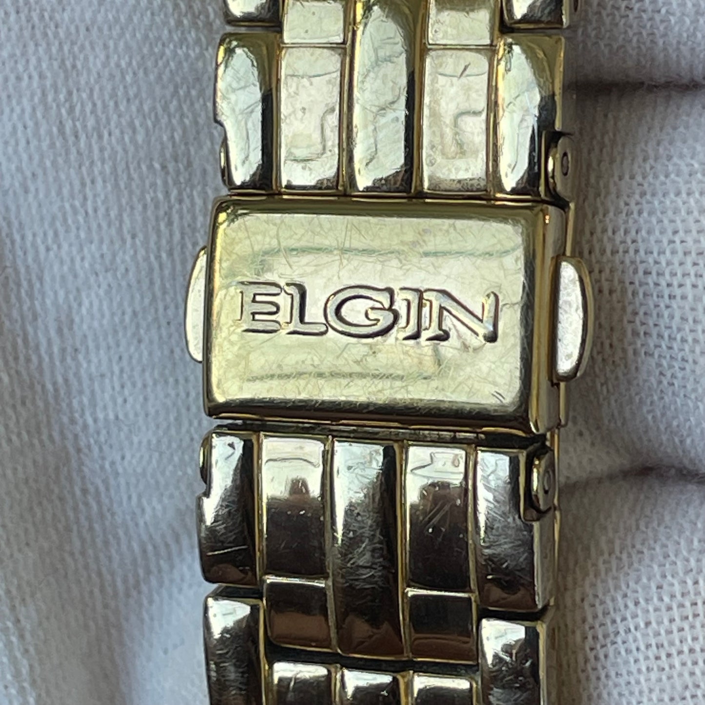 Reloj Joya Elgin Mujer Años 2000 Dorado Con Cristales