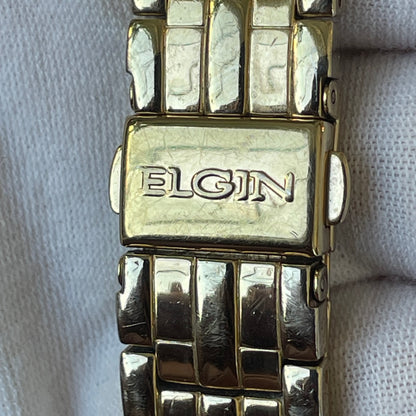 Reloj Joya Elgin Mujer Años 2000 Dorado Con Cristales