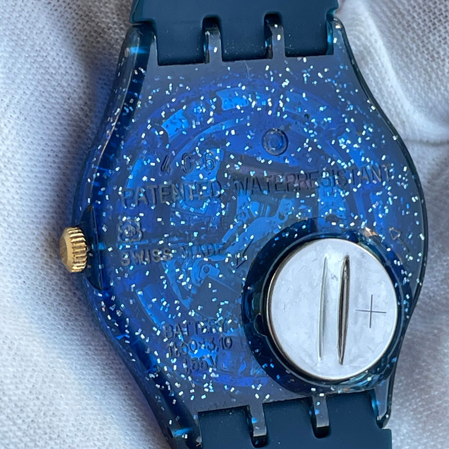 Reloj Swatch Gent Kama Sutra 1993 Azul Glitter MUY ESCASO