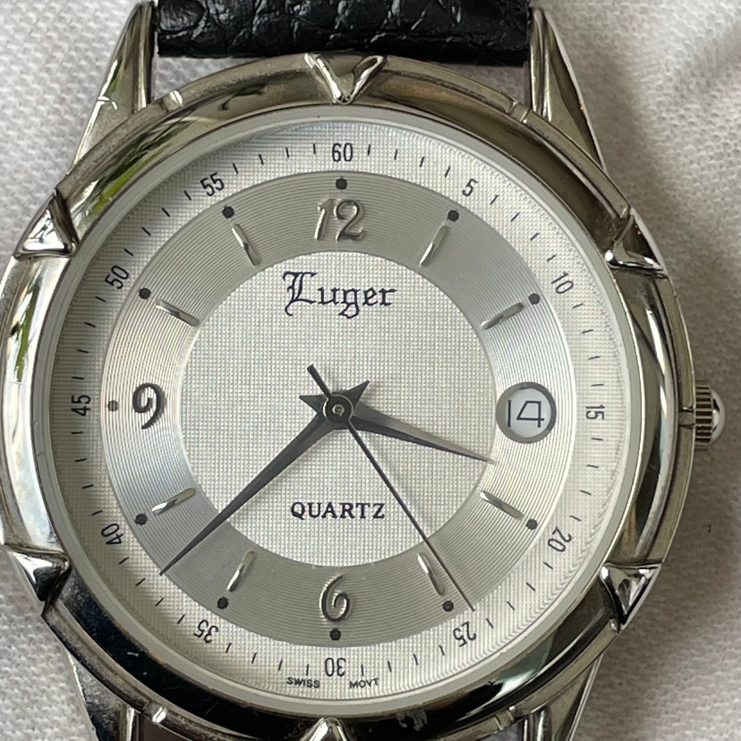Reloj Luger Hombre Años 2000 Máquina Suiza Fecha Muy Escaso