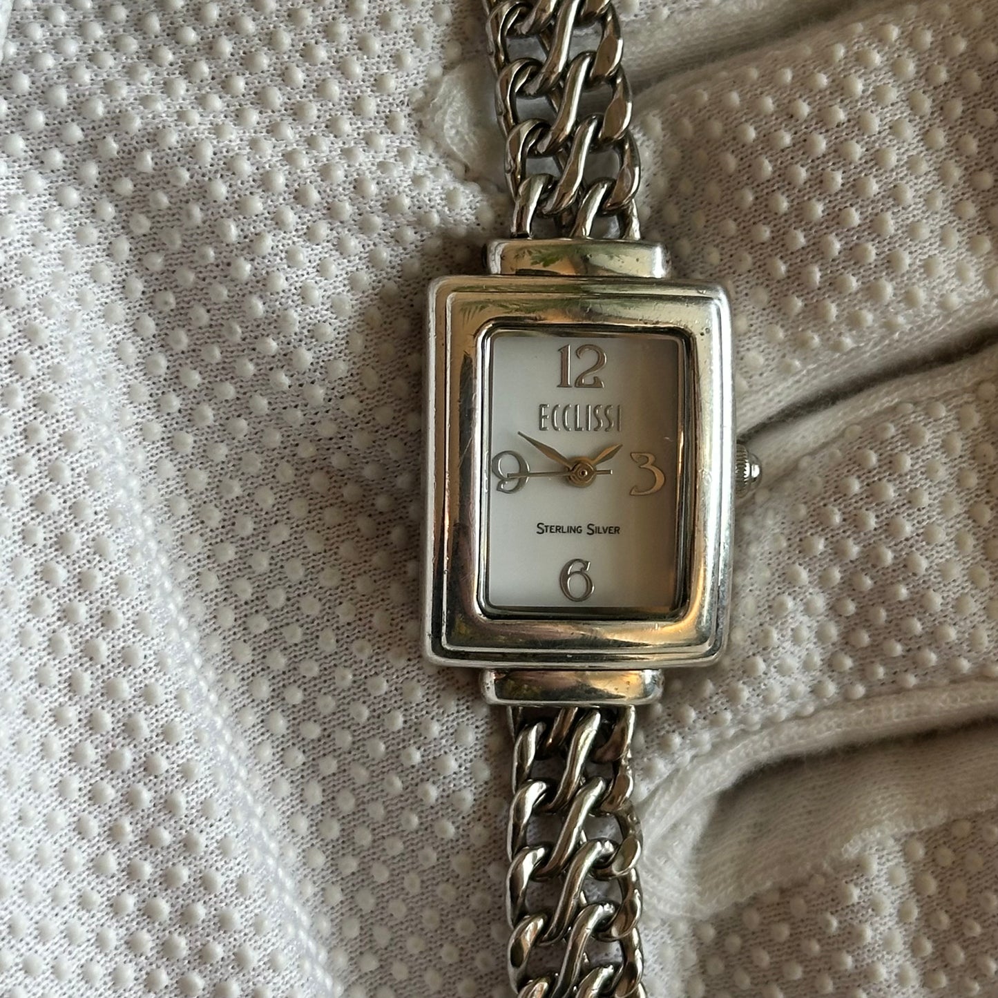 Reloj joya ECCLISSI delgado TODO PLATA 925 Mujer Años 2000