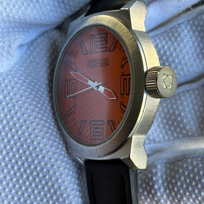 Reloj Kenneth Cole Hombre 2010s Naranja Oversize Acero RARO