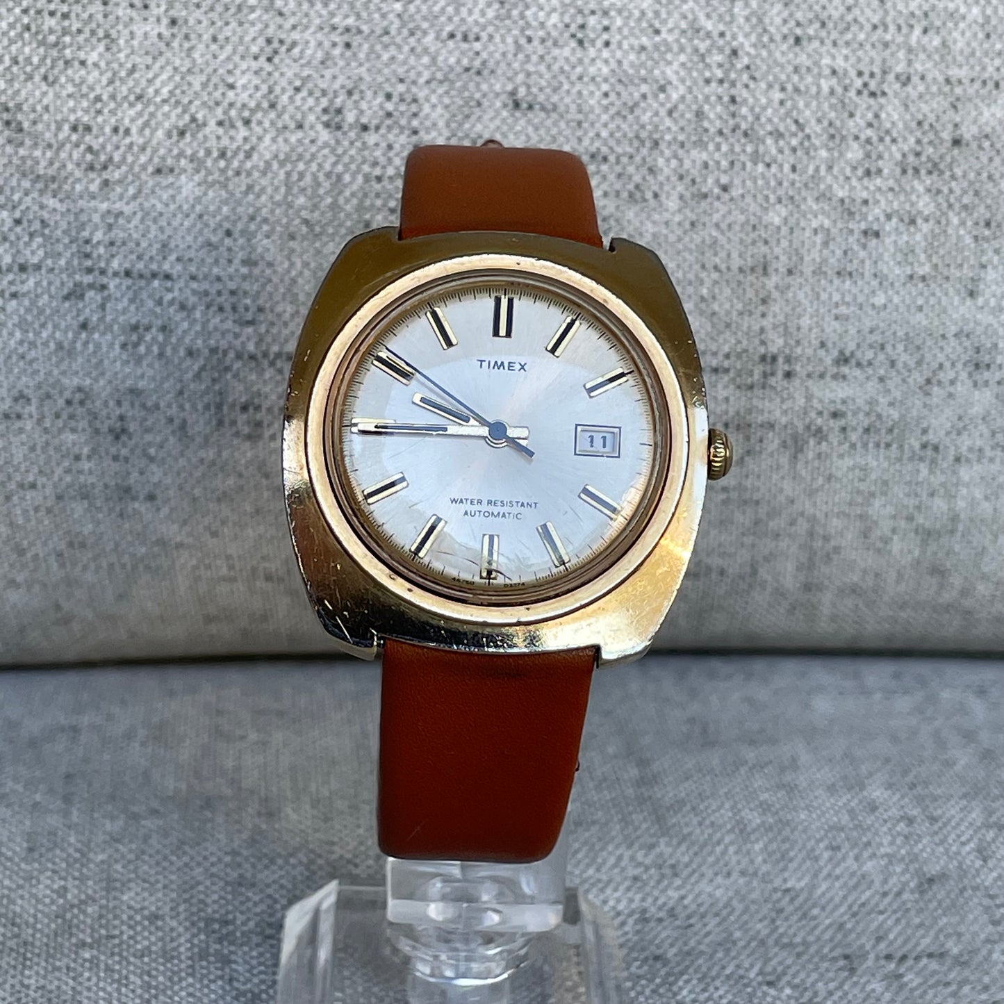TIMEX Automático Hombre 1974 Funciona Perfecto Tonneau Fecha ESCASO