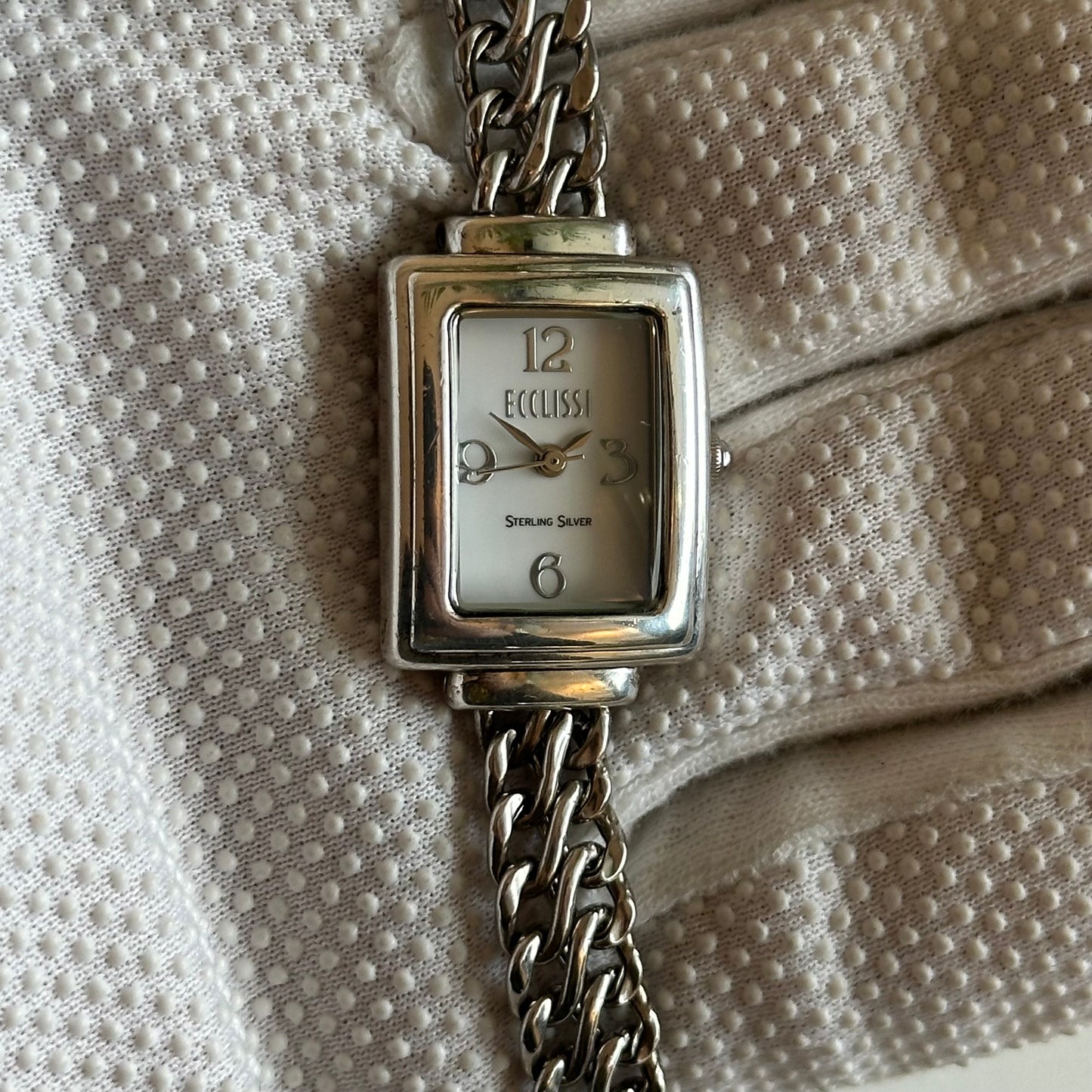 Reloj joya ECCLISSI delgado TODO PLATA 925 Mujer Años 2000