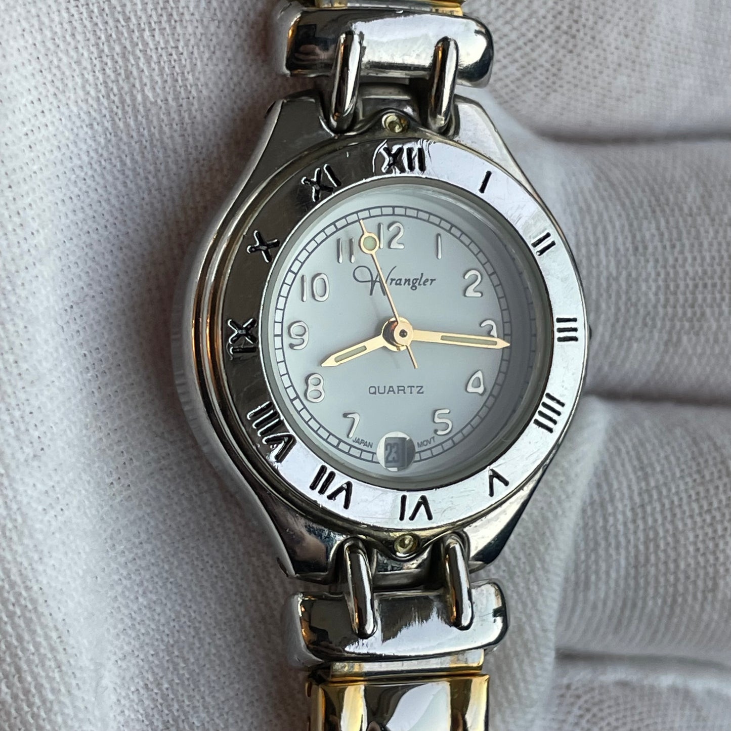 Reloj Wrangler Mujer Años 90s Bicolor Fecha A las 6
