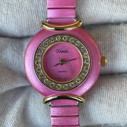 Reloj XANADU Mujer Año 2000 Rosa Cristales Expandible Y2K
