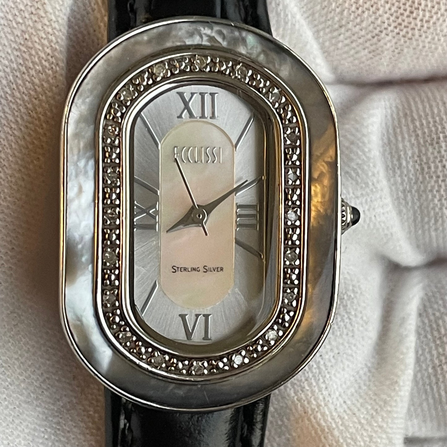 Reloj Ecclissi Mujer Plata 925 Oval Nácar Años 2000´s Art Déco