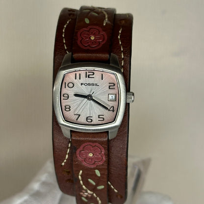 Reloj Fossil Mujer JR-8730 Elab. en 2008 Correa Cuff Floral Impecable Estética Boho-Western