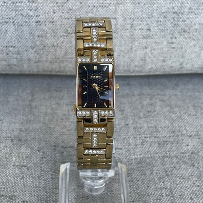 Reloj Joya Elgin Mujer Años 2000 Dorado Con Cristales