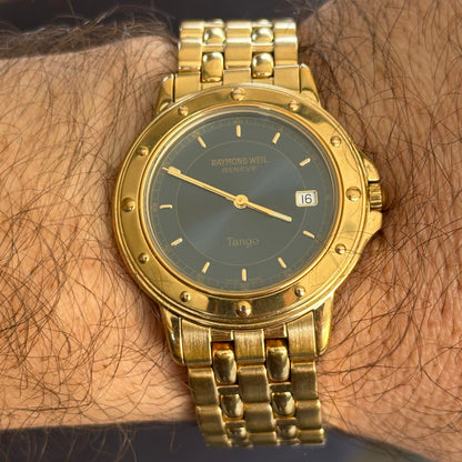 Reloj Raymond Weil Tango Hombre Suizo Vintage 90s Azul 37mm