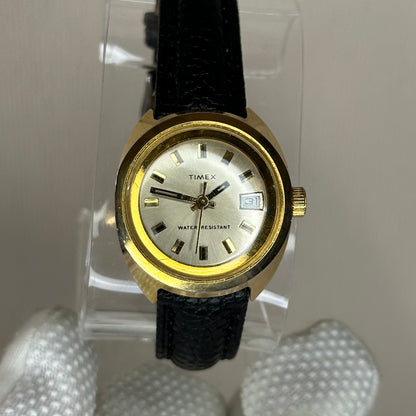 Reloj Timex Mujer Años 70s A Cuerda Con Fecha y Caja tonneau Modernismo Geométrico