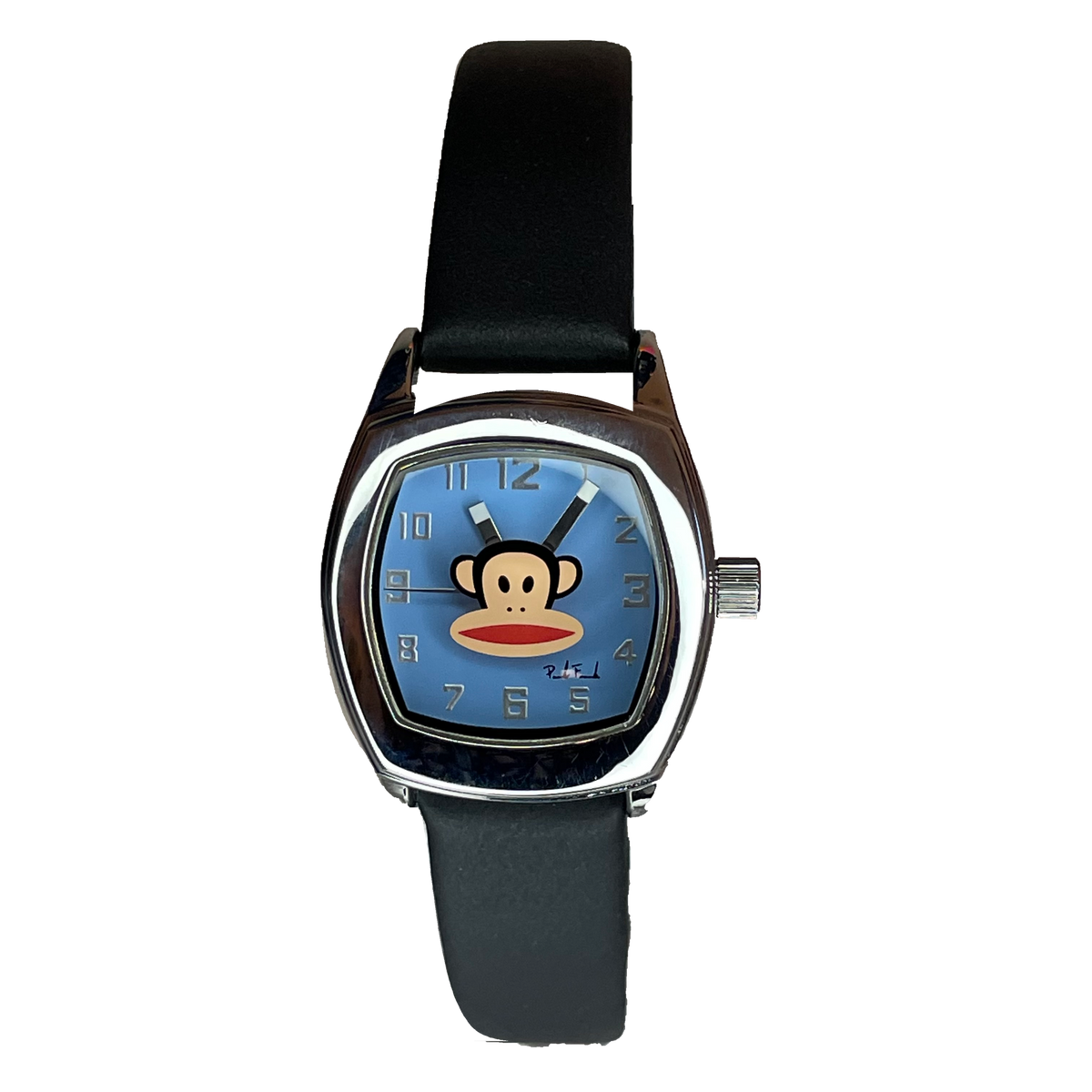 Reloj Paul Frank Julius Mujer PF1078 Cristal Impreso Celeste Año 2002 Ilustración Pop ESCASO — frontal sin fondo
