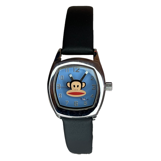 Reloj Paul Frank Julius Mujer PF1078 Cristal Impreso Celeste Año 2002 Ilustración Pop ESCASO — frontal sin fondo