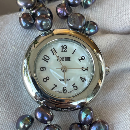 Reloj Joya KRISTINE Mujer Años 2000 Perlas Naturales ÚNICO