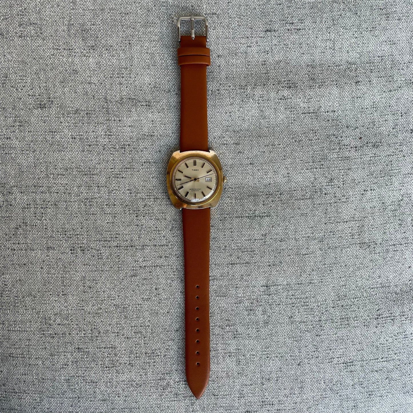 TIMEX Automático Hombre 1974 Funciona Perfecto Tonneau Fecha ESCASO