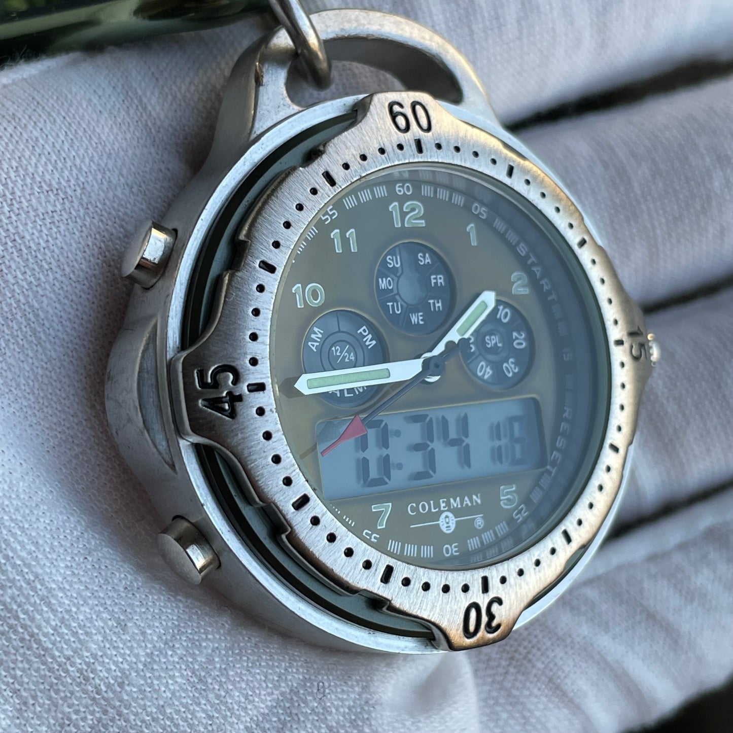 Reloj COLEMAN Ana-Digi Clip Outdoor 2000s Mosquetón Muy Escaso