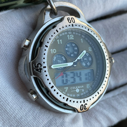 Reloj COLEMAN Ana-Digi Clip Outdoor 2000s Mosquetón Muy Escaso