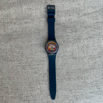 Reloj Swatch Gent Kama Sutra 1993 Azul Glitter MUY ESCASO