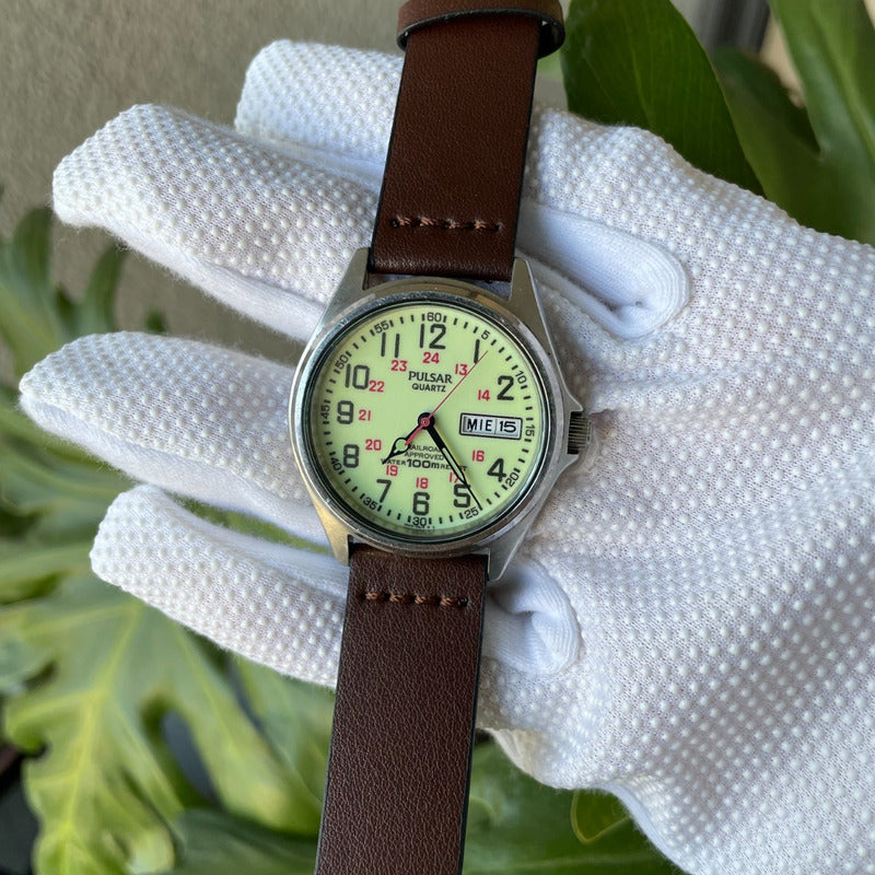 Pulsar By Seiko Hombre1996 Railroad Approved Lume Completo