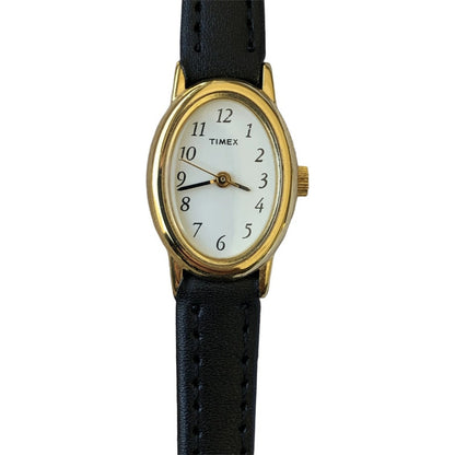 Reloj Timex Mujer Oval Vintage1998 Cuarzo Dorado 19mm Escaso