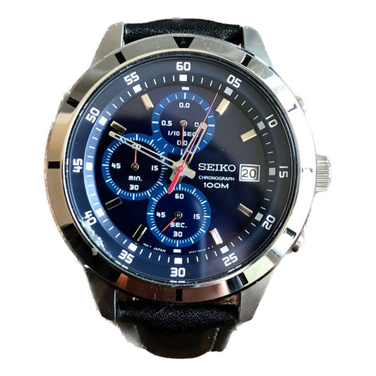 Reloj Seiko Cronógrafo 4t57 Hombre Año 2017 Azul Raro
