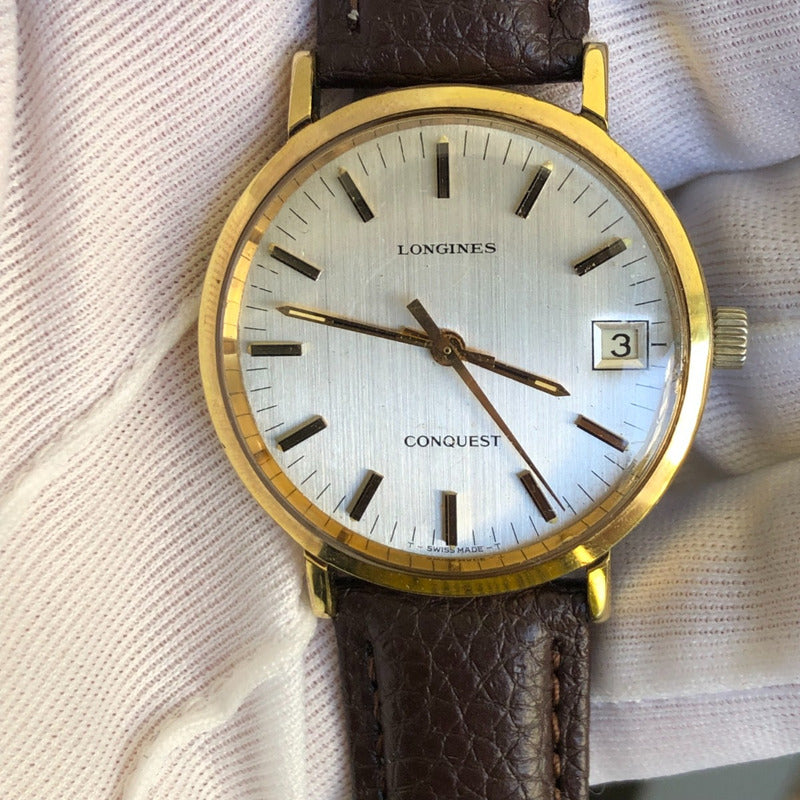 Reloj Longines Hombre Vintage Año 1960 Conquest Date Cuerda Manual