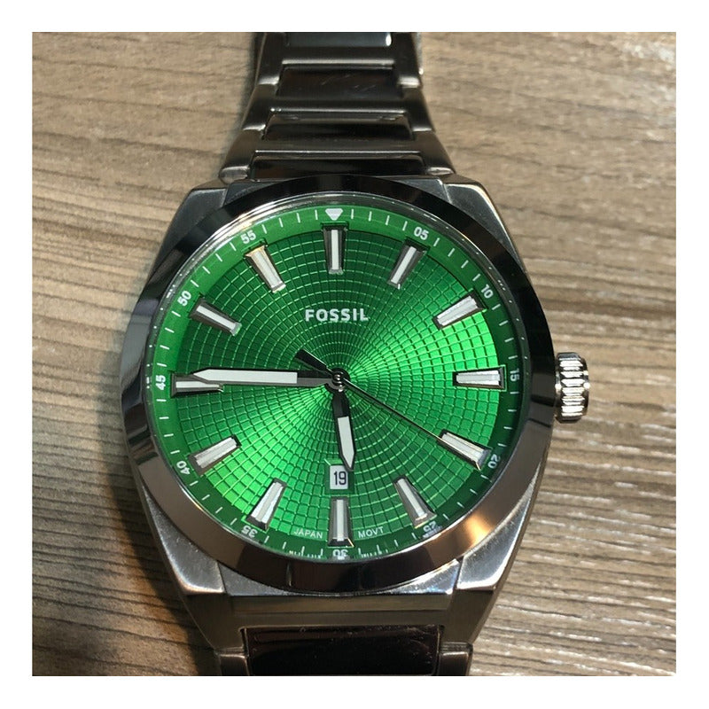 Fossil Verde Hipnótico Máquina Japonesa Mìnimo Uso Con Caja