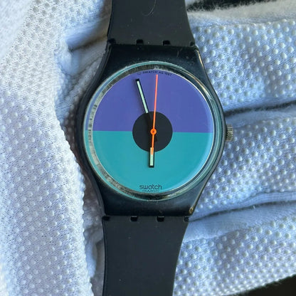 Reloj Swatch Hombre Vintage 1987 Purpura Turquesa Gb12