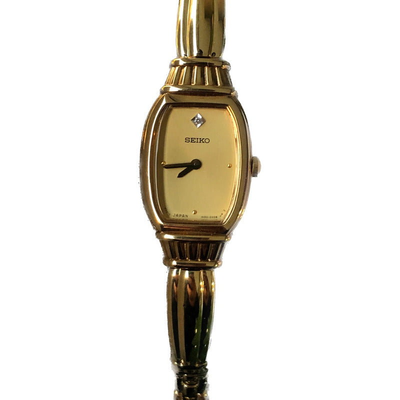 Reloj Seiko Mujer Año 1997 Cuarzo Tonneau Aplique Diamante